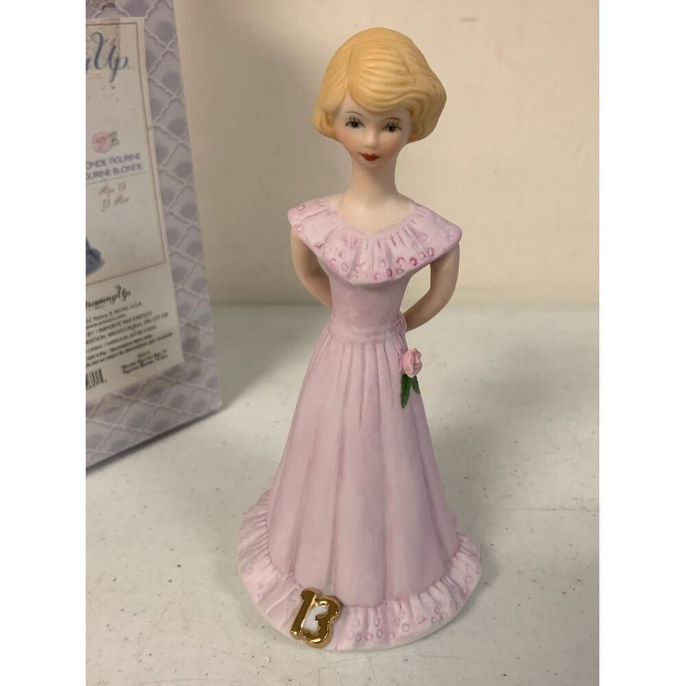 Enesco Growing Up Girls Blonde Age 13 Porcelain Figurine, 6.5" Tall - Picture 5 of 6